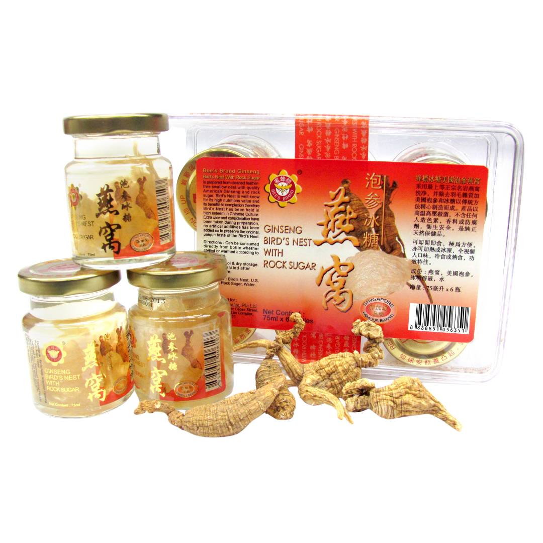 Ginseng Bird's Nest With Rock Sugar 蜂标冰糖泡参燕窝—75ml X 6 bottles