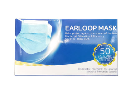 Three-Ply Earloop Face Mask 三层一次性防护口罩—50pcs